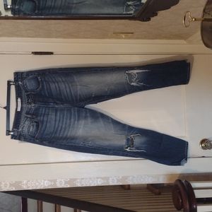 Hidden Distressed Straight Leg Jeans